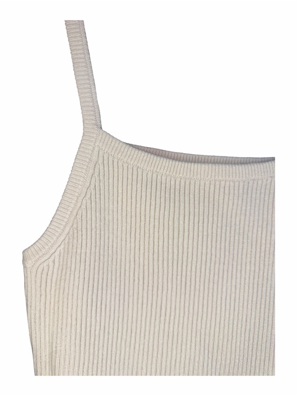 GU Ribbed Square-Neck Camisole in Cream - Picture 5 of 5